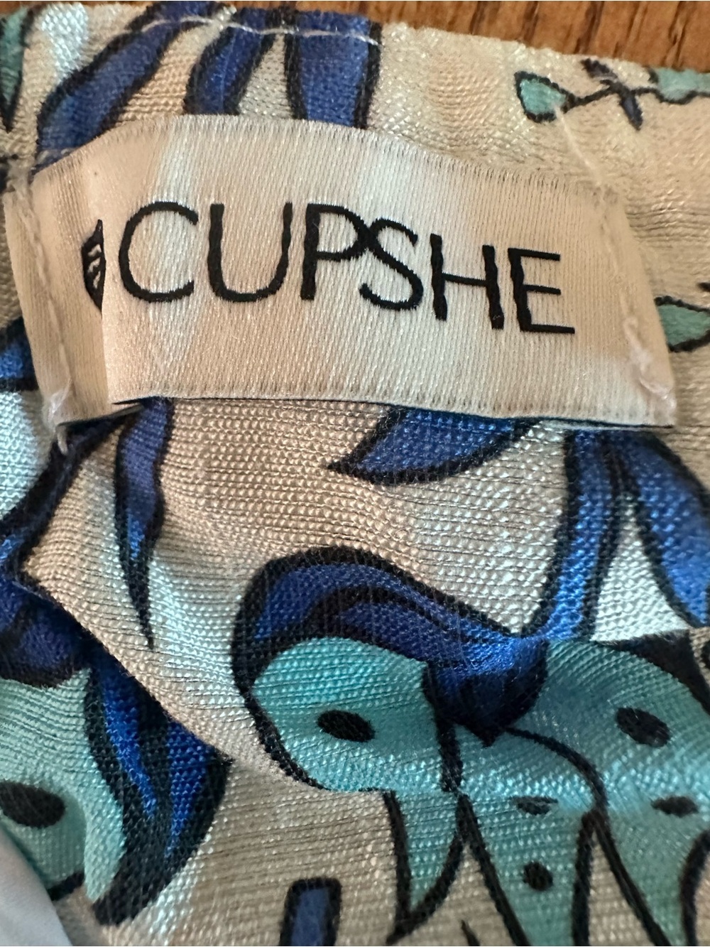 Cupshe White and Blue Floral Strapless Jumpsuit - Picture 9 of 12